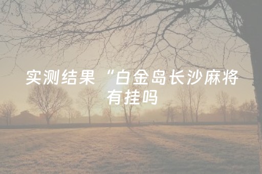 实测结果“白金岛长沙麻将有挂吗（助赢神器通用版）