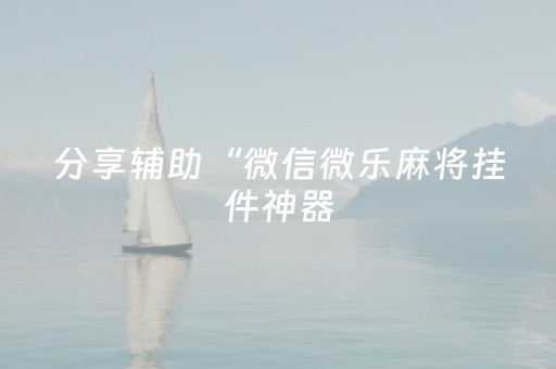 分享辅助“微信微乐麻将挂件神器（助赢神器通用版）