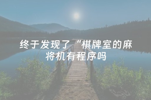 终于发现了“棋牌室的麻将机有程序吗（专用辅牌神器免安装）