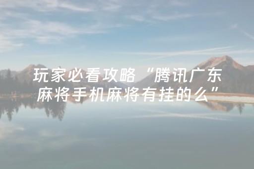 玩家必看攻略“腾讯广东麻将手机麻将有挂的么”（详细透视教程）-哔哩哔哩