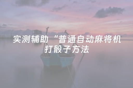 实测辅助“普通自动麻将机打骰子方法（专用辅牌神器免安装）