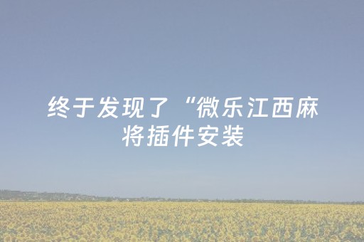 终于发现了“微乐江西麻将插件安装（助赢神器通用版）