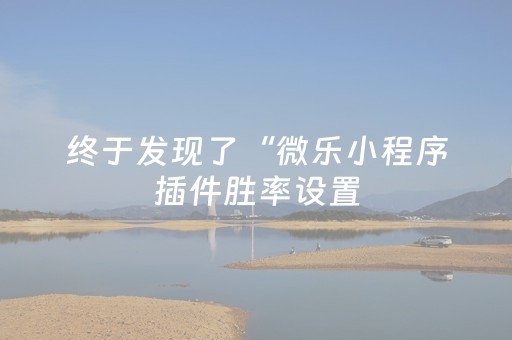 终于发现了“微乐小程序插件胜率设置（专用辅牌神器免安装）