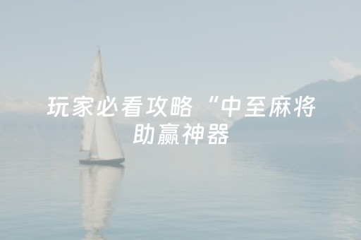 玩家必看攻略“中至麻将助赢神器（助赢神器通用版）