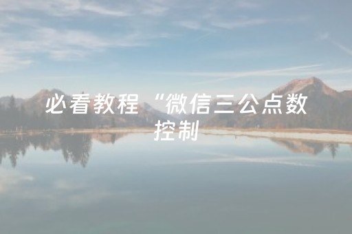 必看教程“微信三公点数控制（专用辅牌神器免安装）