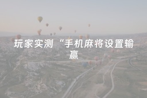 玩家实测“手机麻将设置输赢（助赢神器通用版）