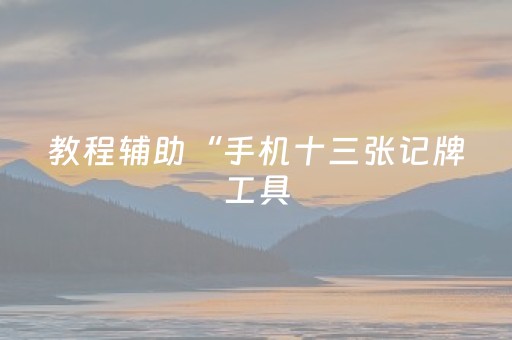 教程辅助“手机十三张记牌工具（助赢神器通用版）