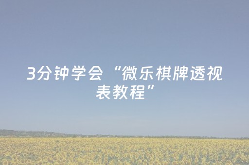 3分钟学会“微乐棋牌透视表教程”（详细透视教程）-哔哩哔哩