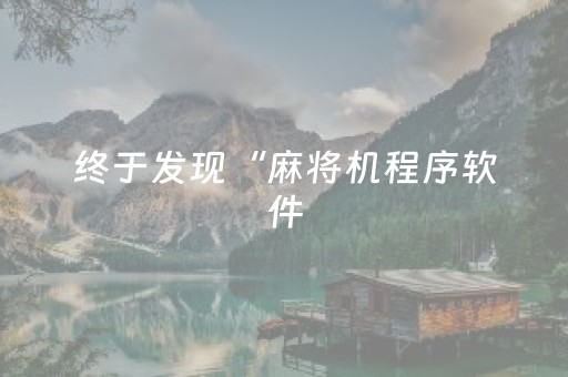 终于发现“麻将机程序软件（专用辅牌神器免安装）