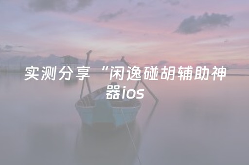 实测分享“闲逸碰胡辅助神器ios（助赢神器通用版）