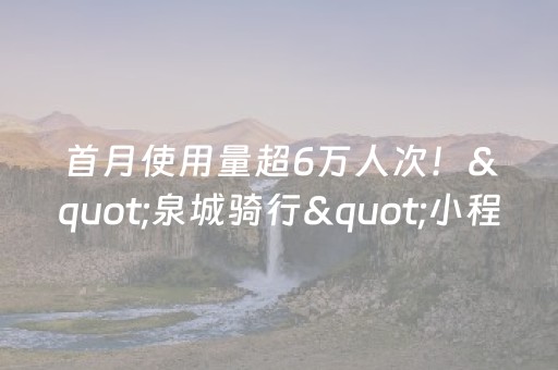 首月使用量超6万人次！"泉城骑行"小程序成邢台流动风景线