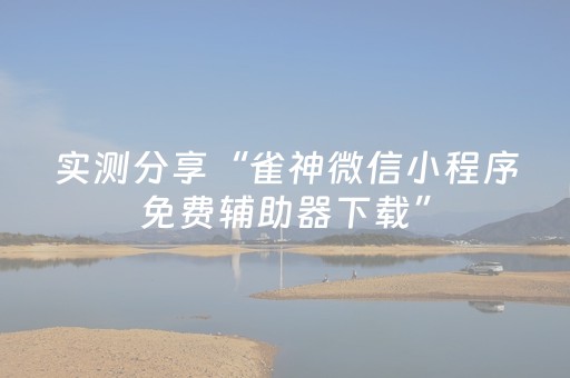 实测分享“雀神微信小程序免费辅助器下载”（详细辅助教程）-哔哩哔哩