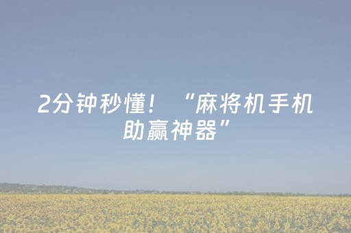 2分钟秒懂！“麻将机手机助赢神器”（详细透视教程）-哔哩哔哩