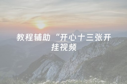 教程辅助“开心十三张开挂视频（专用辅牌神器免安装）