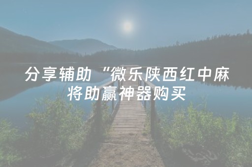 分享辅助“微乐陕西红中麻将助赢神器购买（助赢神器通用版）