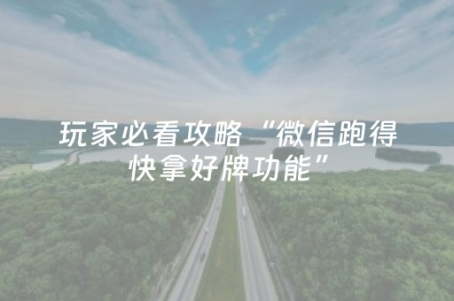 玩家必看攻略“微信跑得快拿好牌功能”（详细透视教程）-哔哩哔哩
