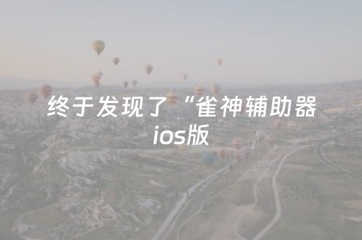 终于发现了“雀神辅助器ios版（助赢神器通用版）