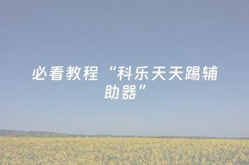 必看教程“科乐天天踢辅助器”（详细透视教程）-哔哩哔哩