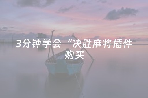 3分钟学会“决胜麻将插件购买（专用辅牌神器免安装）