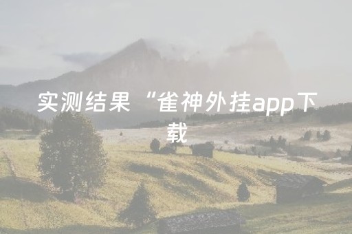 实测结果“雀神外挂app下载（专用辅牌神器免安装）