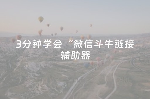 3分钟学会“微信斗牛链接辅助器（专用辅牌神器免安装）