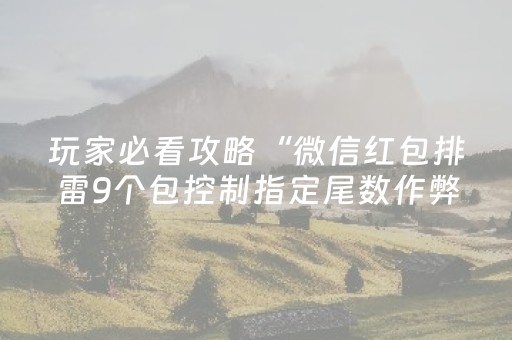 玩家必看攻略“微信红包排雷9个包控制指定尾数作弊器”（详细透视教程）-哔哩哔哩