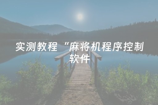 实测教程“麻将机程序控制软件（专用辅牌神器免安装）