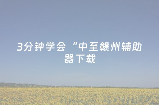 3分钟学会“中至赣州辅助器下载（专用辅牌神器免安装）