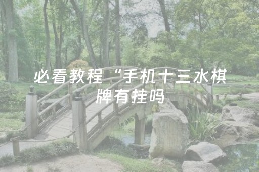 必看教程“手机十三水棋牌有挂吗（专用辅牌神器免安装）