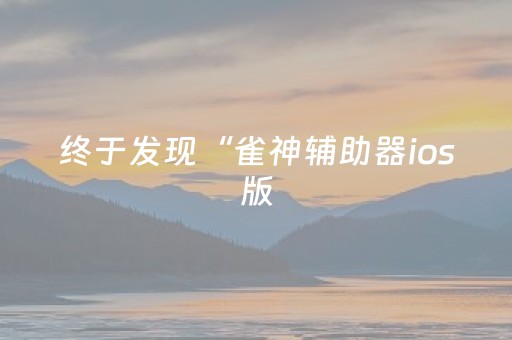 终于发现“雀神辅助器ios版（助赢神器通用版）