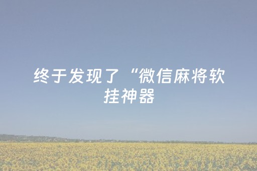 终于发现了“微信麻将软挂神器（专用辅牌神器免安装）