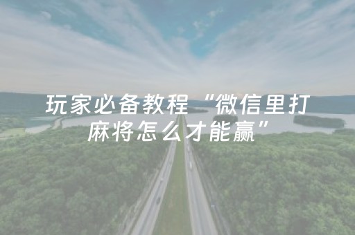玩家必备教程“微信里打麻将怎么才能赢”（详细透视教程）-哔哩哔哩