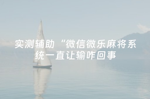 实测教程“微乐跑得快小程序必赢神器（助赢神器通用版）