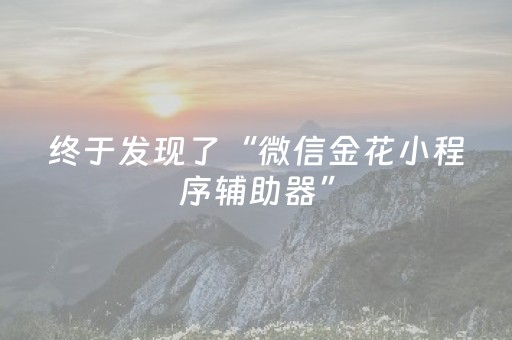 终于发现了“微信金花小程序辅助器”（详细透视教程）-哔哩哔哩