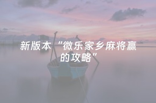 新版本“微乐家乡麻将赢的攻略”（详细透视教程）-哔哩哔哩