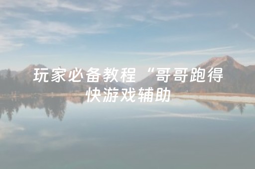玩家必备教程“哥哥跑得快游戏辅助（专用辅牌神器免安装）