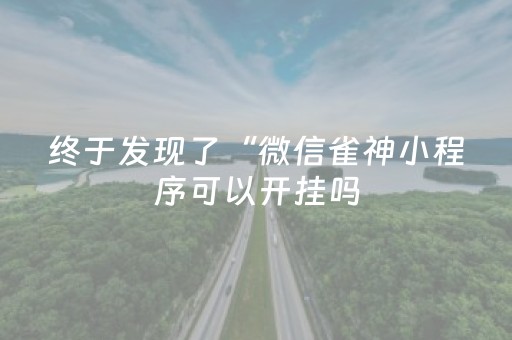 终于发现了“微信雀神小程序可以开挂吗（助赢神器通用版）