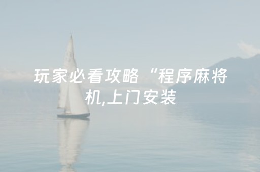 玩家必看攻略“程序麻将机,上门安装（专用辅牌神器免安装）