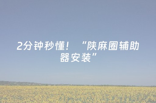 2分钟秒懂！“陕麻圈辅助器安装”（详细开挂教程）-哔哩哔哩