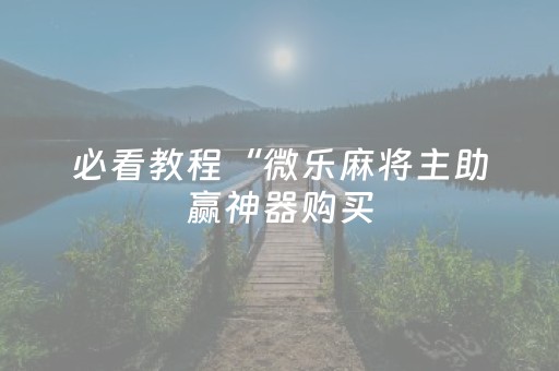 必看教程“微乐麻将主助赢神器购买（专用辅牌神器免安装）