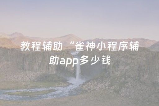 教程辅助“雀神小程序辅助app多少钱（专用辅牌神器免安装）