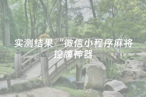 实测结果“微信小程序麻将控牌神器（助赢神器通用版）
