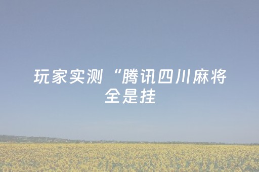 玩家实测“腾讯四川麻将全是挂（专用辅牌神器免安装）