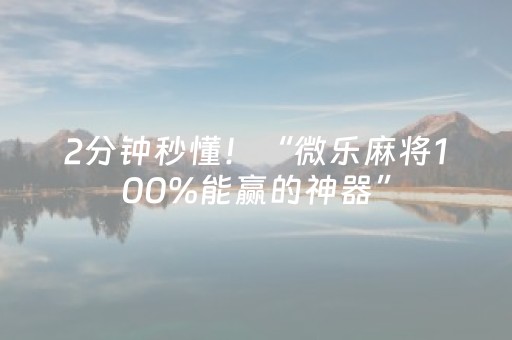 2分钟秒懂！“微乐麻将100%能赢的神器”（详细辅助教程）-哔哩哔哩
