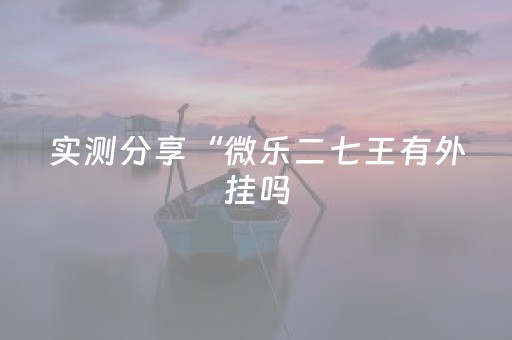 实测分享“微乐二七王有外挂吗（专用辅牌神器免安装）