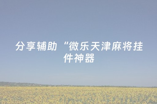 分享辅助“微乐天津麻将挂件神器（助赢神器通用版）