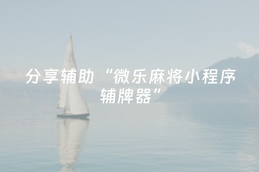 分享辅助“微乐麻将小程序辅牌器”（详细透视教程）-哔哩哔哩