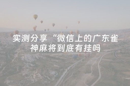 实测分享“微信上的广东雀神麻将到底有挂吗（助赢神器通用版）