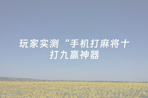 玩家实测“手机打麻将十打九赢神器（专用辅牌神器免安装）