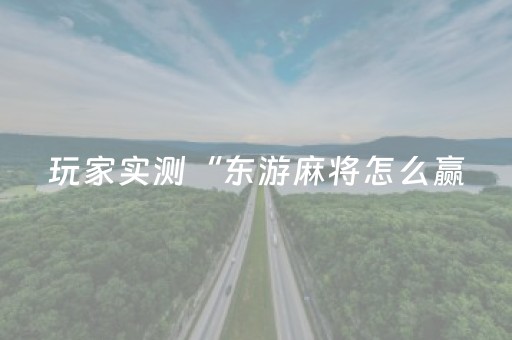 玩家实测“东游麻将怎么赢（专用辅牌神器免安装）